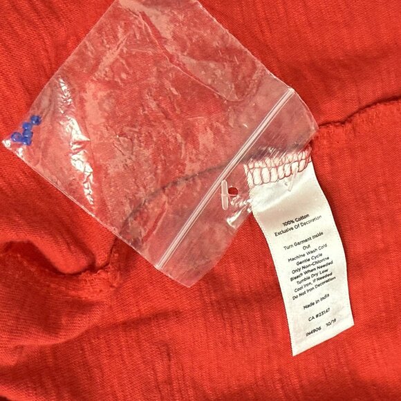 Talbots Cotton Tee Top Red Women’s Sz L 3/4 Sleeve Embroidered Dalmatian Dog Pup - Picture 7 of 7